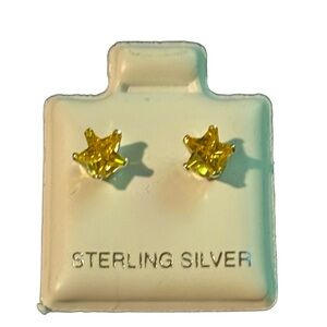⭐️ NWT! Sterling Silver Yellow Stars Stud Earrings